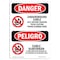 Signmission OSHA Danger, Underground Cable Call Custom Bilingual, 7in X 5in Decal, 5" W, 7" L, Bilingual Spanish OS-DS-D-57-VS-1741 - alternate 1
